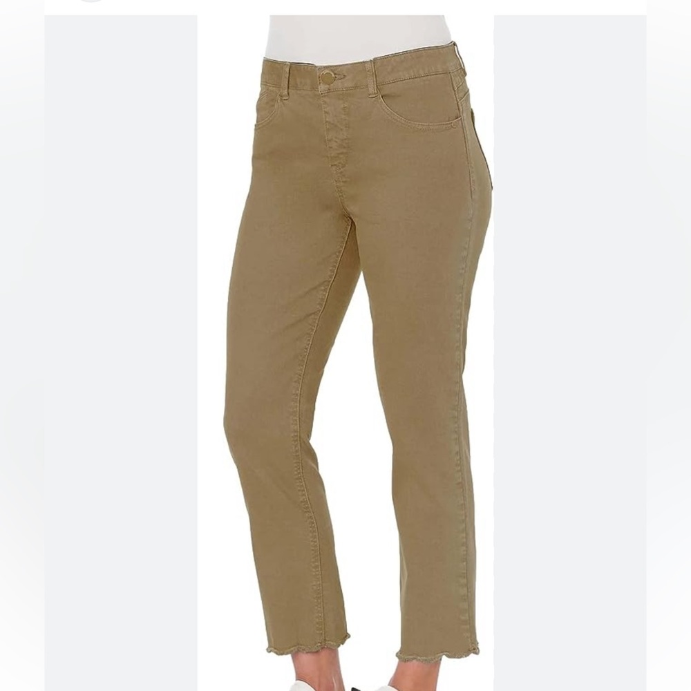 Democracy Ab Solutions Honey Wheat High Rise Slim Straight Crop Pant